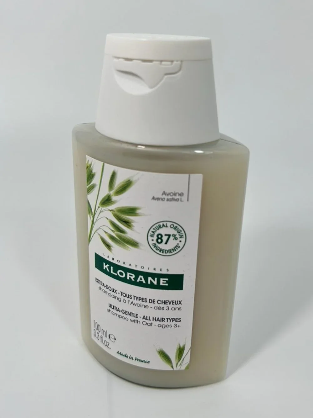 Klorane Ultra Gentle Oat Milk Shampoo All Hair Types New 3.3 oz